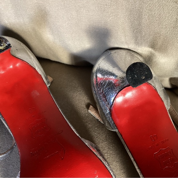 Christian Louboutin Silver Shoes 9/10 - Picture 8 of 9